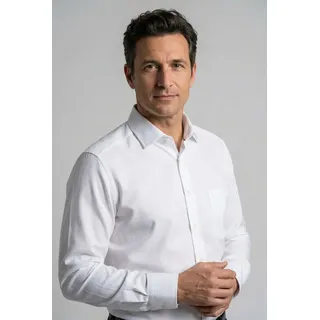 Olymp Herren Hemd Langarm Regulär 135674 | Hemd, Manschette, Modern Fit, 100%Baumwolle - 45