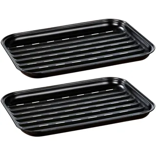 Wenko Grillschale 34,5 x 24,5 x 2,5 cm Edelstahl schwarz