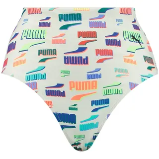 PUMA Damen High Waist Brief Bikini Bottoms, White Combo, M EU - M