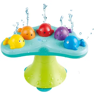 Hape Badespielzeug Musikalische Wale - mit 5 Melodien und Wasserfontänen, Badespielzeug mit Musik und Fontänen-Effekt, 2 Modi & Saugnäpfe, ab 18 Monaten