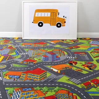 Steffensmeier Teppichboden Anton Meterware  | Auslegware für Kinderzimmer | Spielteppich | Straßenteppich, Größe: 200x500 cm