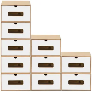 BigDean Schuhbox 34,5 x 23,5 x 13,5 cm 10-tlg. braun