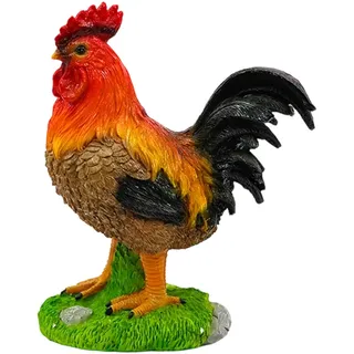 Generisch Hahn Skulptur Garten Deko | Figur für Außen Dekoration Tierfigur hell,Lebensechte Hahn Gartenfigur - Gartendekoration für draußen Balkon Küche Landhaus