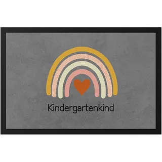 Hey!Print Kindergartenkind Fußmatte Geschenk Kindergarten Start Kita Regenbogen Herz