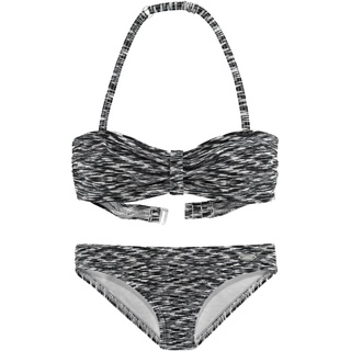 Bandeau-Bikini VENICE BEACH Gr. 122/128, N-Gr, schwarz-weiß (schwarz, weiß) Kinder Bikini-Sets Bikini Bikinis in Melange-Optik