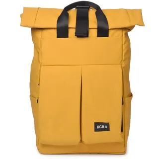 KCB Großer Diebstahlschutz-Rucksack für Herren, geräumiges und praktisches Design, Mehrzwecktaschen, Laptop- und Tablet-Fach, verstellbare Griffe, 100 % vegan, Senf, Large - L