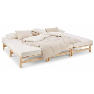 Homestyle4u Familienbett 270 x 200 cm Braun