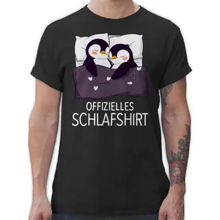 Shirtracer T-Shirt Offizielles Schlafshirt Pinguin Pärchen Geschenk Paar Geschenke Valent Pärchen schwarz 5XL