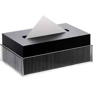 SANRUI Kosmetiktücherbox Tücher Box aus Acryl, Schwarz, Dimension: 23 × 12.5 × 8.5 cm Doubel Layer