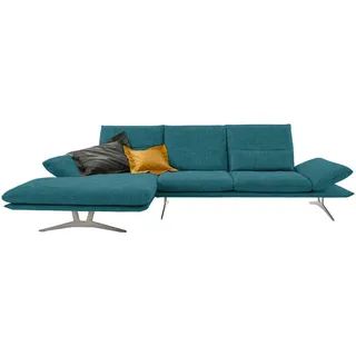 Koinor Ecksofa, Türkis, Metall, Uni, 3-Sitzer, Ottomane links, L-Form, 314x159 cm, Goldenes M, Fußauswahl, Stoffauswahl, seitenverkehrt erhältlich, Hocker Rücken echt, individuell planbar, in den Filialen erhältlich, Wohnzimmer, Sofas & Couches, Wohnlandschaften, Ecksofas