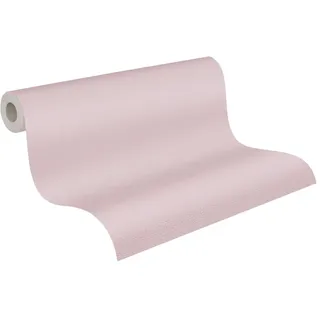 A.S. Création Vliestapete 10,05 m x 0,53 m - einfarbige Strukturtapete Rosa, Altrosa - Uni Tapete mit Textiloptik - 395477