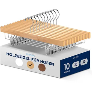 SereneLife Kleiderbügel Holz Schwarz 10 St.
