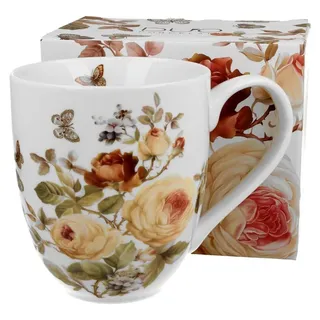 DUO Flowers Classic XXL Becher 1000 ml ZAHRA New Bone China Porzellan - Weiß/Bunt