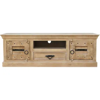 Dynamic24 Lowboard Daipur Mangoholz Kommode Sideboard TV Fernseher Hifi Wohnzimmer Schrank