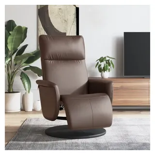 vidaXL Relaxsessel mit Fußteil Kunstleder 90 x 105 x 90 cm Braun drehbar