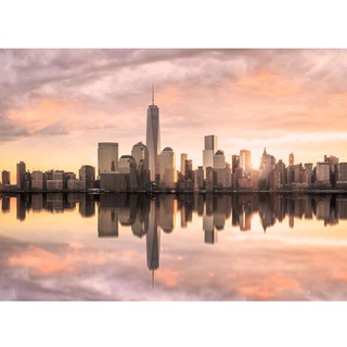 Fototapete New York Skyline Grau Gelb 3,50 m x 2,55 m FSC®