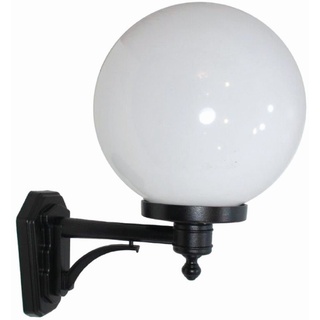 Licht-Erlebnisse Außen-Wandleuchte MELANTHA, ohne Leuchtmittel, Außenlampe IP43 Schwarz Weiß Kugel Schirm E27 Aluminium Rustikal bunt|schwarz|weiß