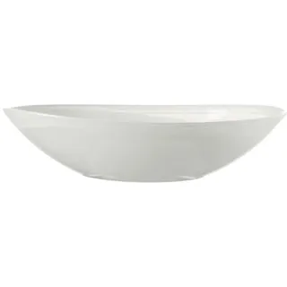 Leonardo Alabastro Glas-Schale, ovaler Design Teller aus Glas, handgefertigte Deko-Schale in weiß, 6,5 x 22 x 15 cm (HxBxT), 031198