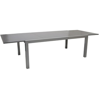 DEGAMO Ausziehtisch MARINA XXL,  200/300x110cm, Aluminium + Glas grau