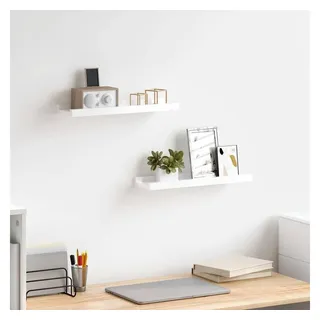 furnicato Wandregal Praktisches aus MDF 40 x 9 x 3 cm in Hochglanz-Weiß, 2-tlg., Stabiles Schweberegal als Ablage für Bücher und Deko im Wohnzimmer weiß 9 cm x 3 cm x 40 cm