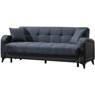 Einzelsofa anthrazit Schlaffunktion ausziehbar 3-Sitzer 220 cm - RIZA