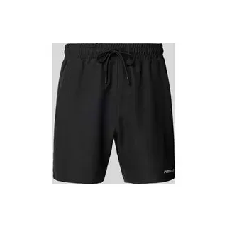 Badehose mit Label-Stitching, Black, XL