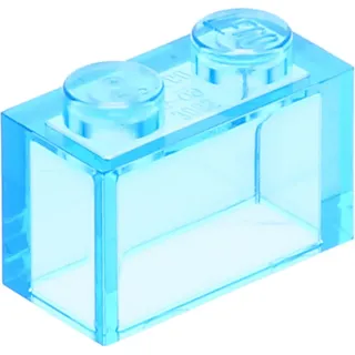 LEGO Duplo 1x2 Steine Transparent Hellblau 3065
