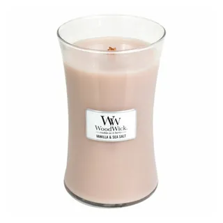 Woodwick Vnilla & Meersalz-Duftkerze 609 g weiß
