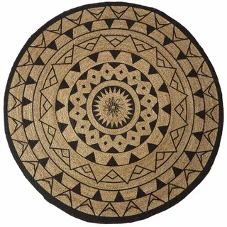 Homescapes Mandala Teppich 200 x 200 cm Geflochten