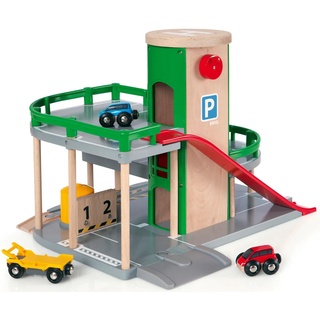 Spiel-Parkhaus BRIO "BRIO WORLD, Parkhaus, Straßen & Schienen" Fahrzeug-Spielwelten bunt Kinder Altersempfehlung FSC- schützt Wald - weltweit