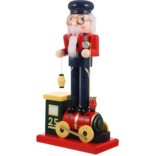 VICASKY Spielzeuge Weihnachts-Nussknacker-Figuren 18 cm Großer Eisenbahn-Reparateur Hölzerner Nussknacker-Anhänger Schlagzeuger-Ornamente Große Weihnachtsschmuck