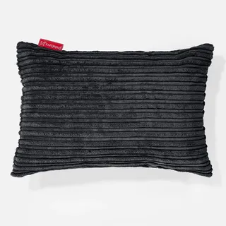 Lounge Pug Kissen 35 x 50cm Cord Schwarz Zierkissen Sofakissen Dekokissen