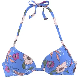 s.Oliver Push-Up-Bikini-Top Damen Blau 40 Cup A