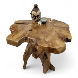 Kinaree Beistelltisch Suar Wurzelholz Baumscheibe Indonesien, Suar Wurzelholz, Baumscheibe, Massivholz, handgefertigt 70 cm