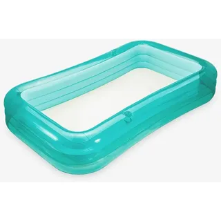 Funsicle AquaSplash 3.0 m Family Aufblasbarer Pool - 3-st�ckiger rechteckiger Swimmingpool mit transparentem Design, einfacher Ablaufstopfen, langlebige N�hte - Lagoon Blue