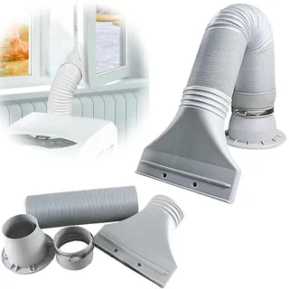 Klimaanlage Abluftschlauch Adapter Fenster,Abluftschlauch fensterdurchführung,Flacher Schlauchanschlussadapter FüR Klimaanlage Und Abgasen,Trockner(Einzelstück) (Set)