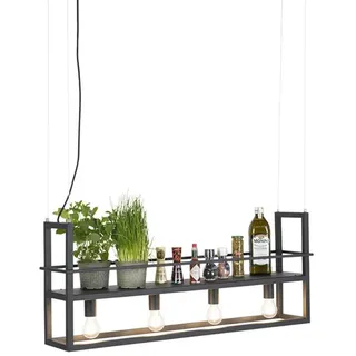 QAZQA Cage Rack 4-flg. E27 60 cm schwarz