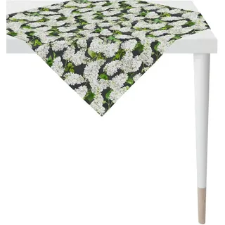 APELT Mitteldecke 6820 SPRINGTIME, Frühjahrsdeko, Frühling (1-tlg), mit Blütenmotiv, Digitaldruck, Flieder All-Over grau|grün|weiß 100 cm x 100 cm