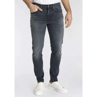 Tapered-fit-Jeans LEVI'S "512 Slim Taper Fit" Gr. 32, Länge 30, schwarz (dark black stonewash) Herren Jeans Tapered-Jeans mit Markenlabel
