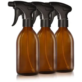 Oputec Sprühflasche 3 x 250ml Sprühflaschen aus Glas zum Befüllen für Pflanzen und Haare
