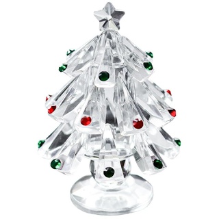 Baluue Kristall-Weihnachtsbaumfigur Glas-Briefbeschwerer Tischdeko Miniaturfiguren Glas-Weihnachtsbaumschmuck Für Kamin Tischdekoration