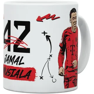FC Bayern München I Tasse Jamal Musiala I Weiß I 0,3 l I Fußball