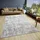 grau grau beige B 120cm H 13mm L 170cm Polyester Teppiche Teppich Vintage Kurzflor Orient Optik pflegeleicht robust glänzend