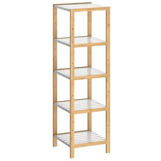 Casaria Badregal, Standregal Bambus •Vielseitig einsetzbar • stabile Konstruktion • Holz mit Klarlack lackiert • sehr pflegeleicht 33 cm x 140 cm x 34 cm