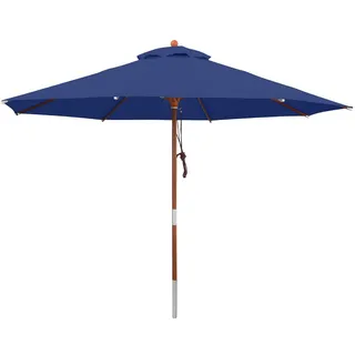 anndora Sonnenschirm Navy Blau 3 m rund Gartenschirm wasserabweisend Winddach