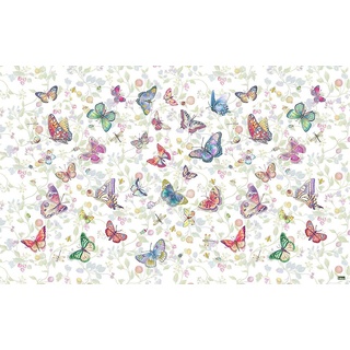 Vilber Kids Schmetterling Teppich, Vinyl, Mehrfarbig, 100 x 153 x 0.2 cm