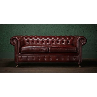 JVmoebel 2-Sitzer »Chesterfield Design Luxus Polster Sofa Couch Sitz Garnitur Leder #Z5«, Chesterfield Design Luxus Polster Sofa Couch Sitz Garnitur rot