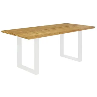 Sunfun Garten-Tischplatte  (L x B: 180 x 90 cm, Teak, Schweizer Kante)