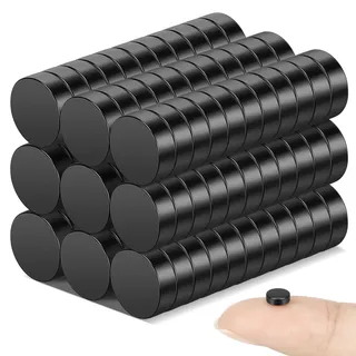Wukong 5x2mm Neodym Magnete 100 Stück Kleine Schwarz Magnete, Mini Extra Stark Magnet für Whiteboards, Kühlschrank, Magnettafel und DIY-Projekt