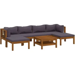 vidaXL Garten-Lounge-Set 7-tlg. grau